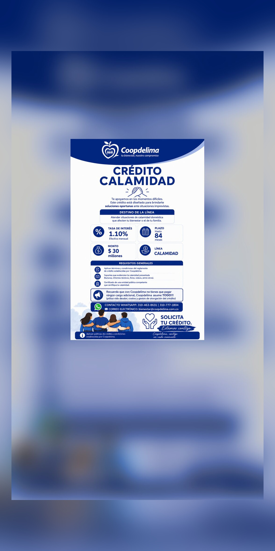 Crédito Calamidad hasta $30 millones.